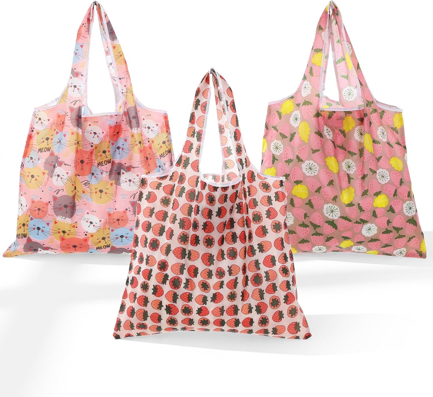 1 Pack Foldable Grocery Bag, Waterproof Reusable Shopping Bag Holder,Tote Bags N