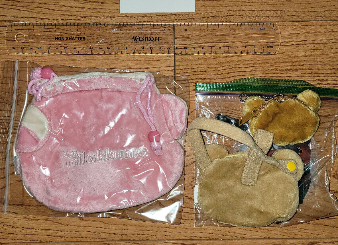 New Super Soft Rilakkuma Korilakkuma Pouches w/ Strings Zippers Different Sizes