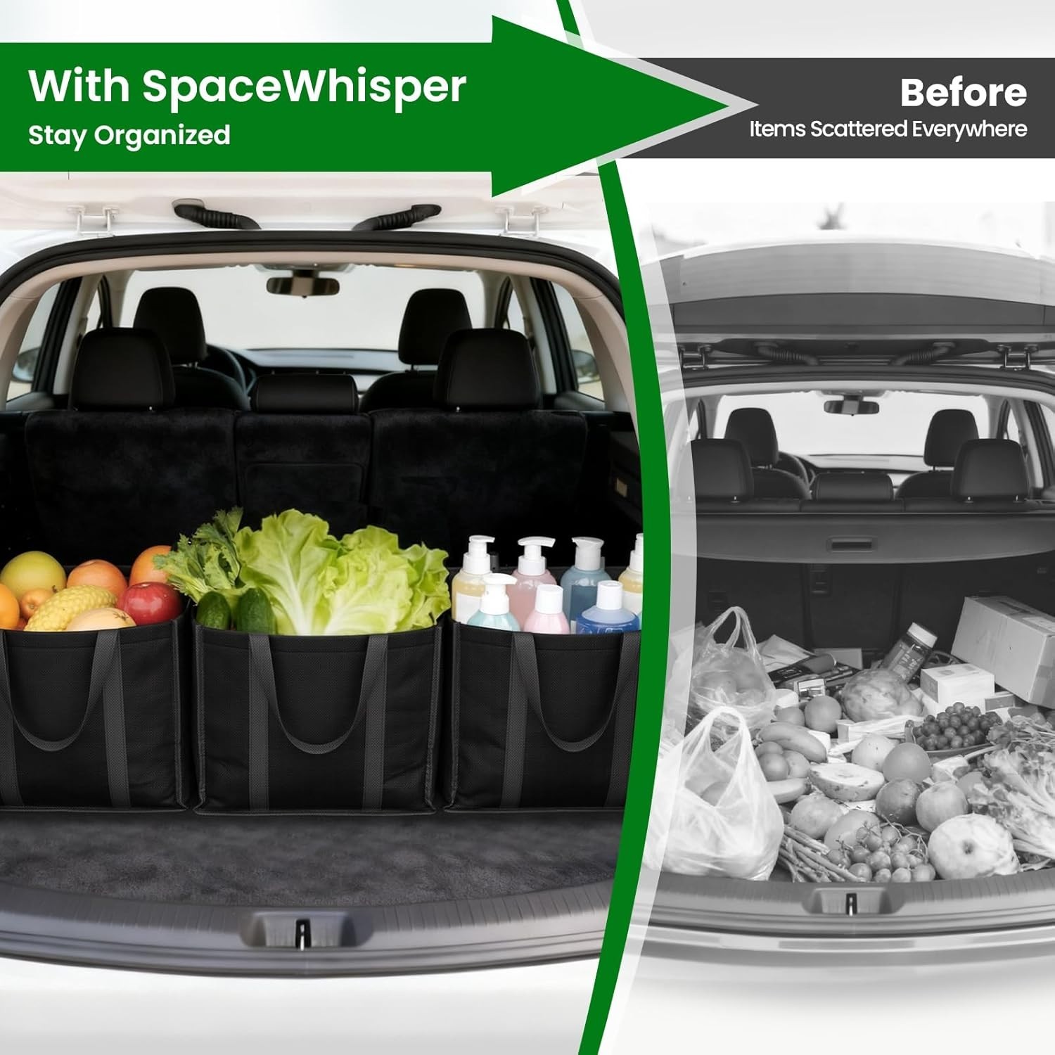 Reusable Grocery Bags with Long Handles [4 Pack] – Multipurpose Large Shopping
