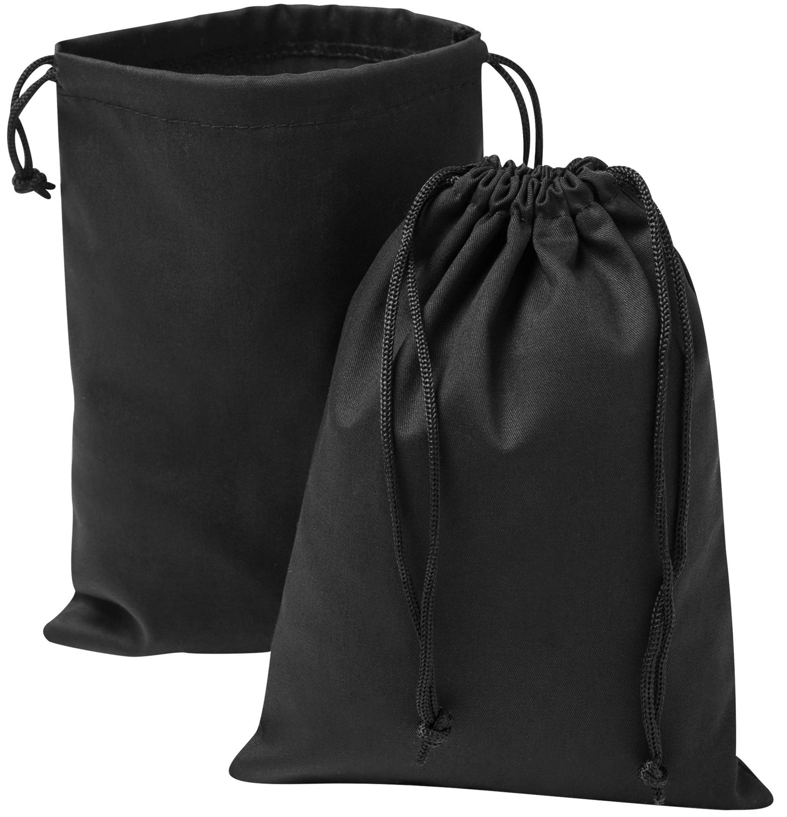 DR Black Cotton Drawstring Bags with Double 12 Count (Pack of 1),