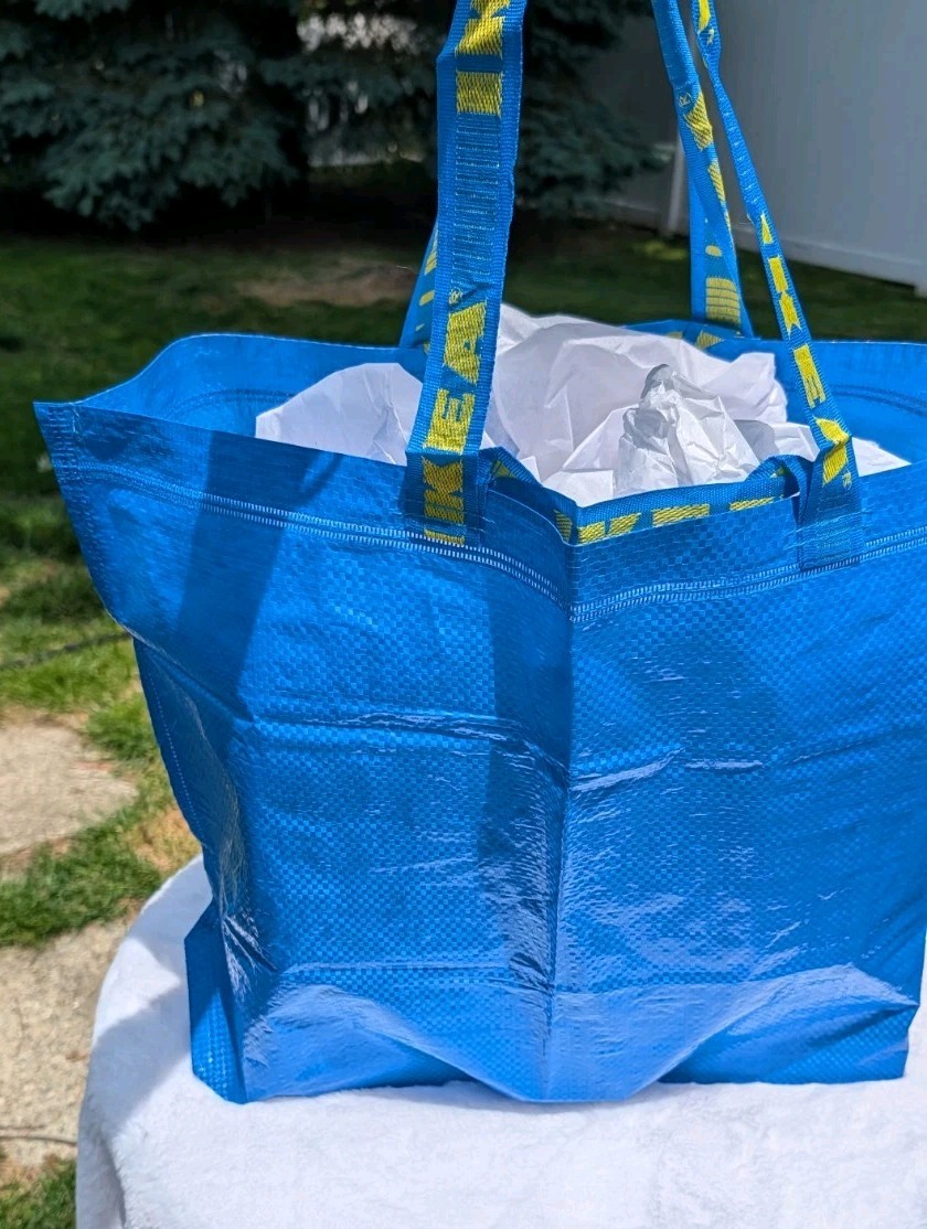 IKEA 10 Gallon BLUE BAGS Lot Of 3 Shopping Grocery Laundry Storage Strong FRAKTA