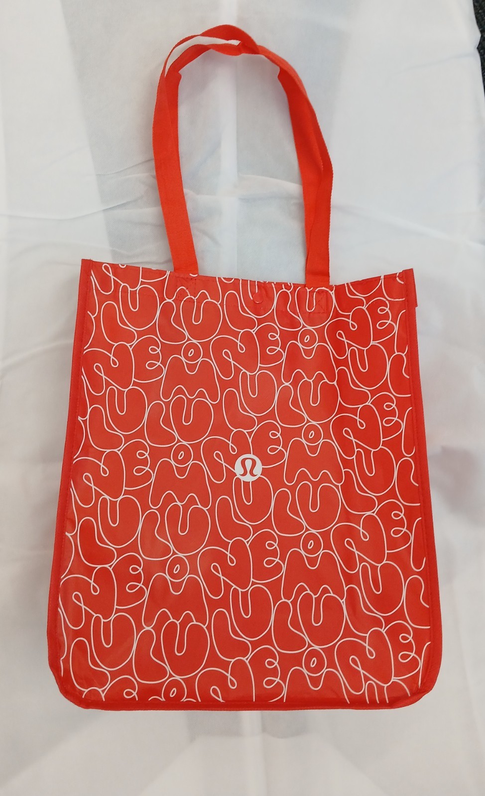 New! Lululemon Reusable Shopping Tote Bag Large Red & White Tote Limited Edition