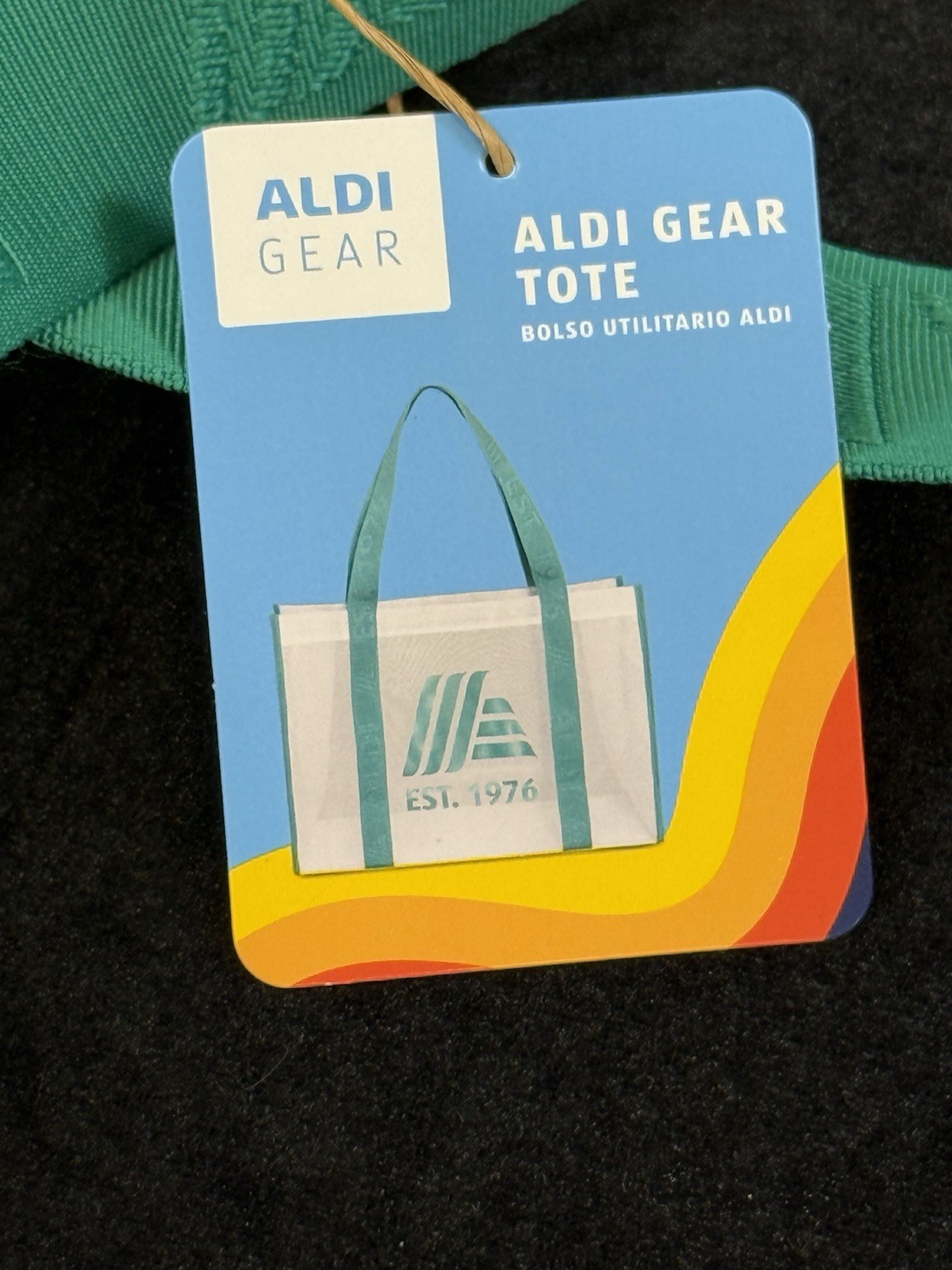 ALDI 50th Anniversary Mesh Tote Shopping Bag Green Straps RARE