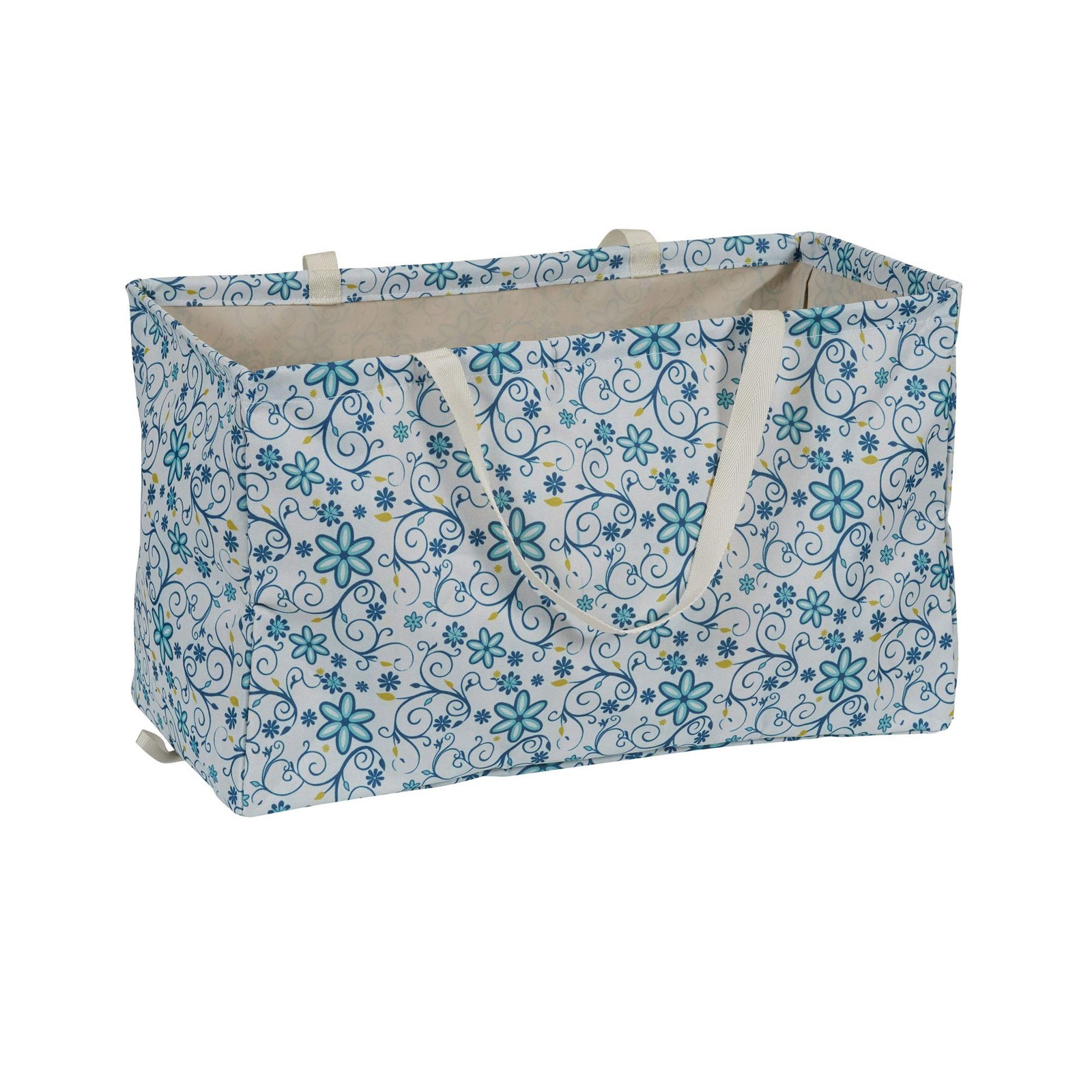 Krush Container Allpurpose Utility Tote Waterresistant Vinyl Lining Blue Floral