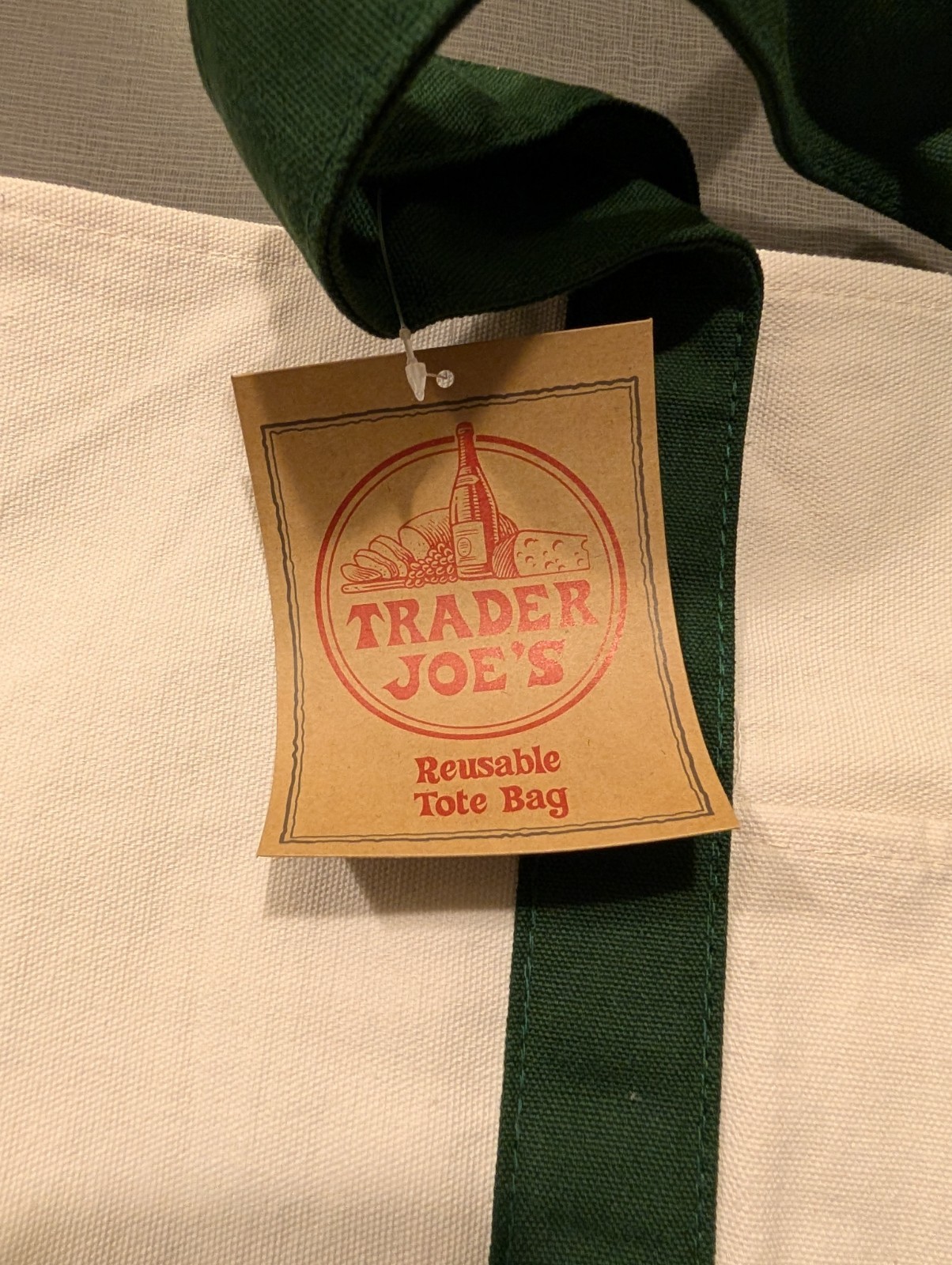 BRAND NEW with Tags – Trader Joe’s – Canvas Tote Shopping Bag – LARGE GREEN