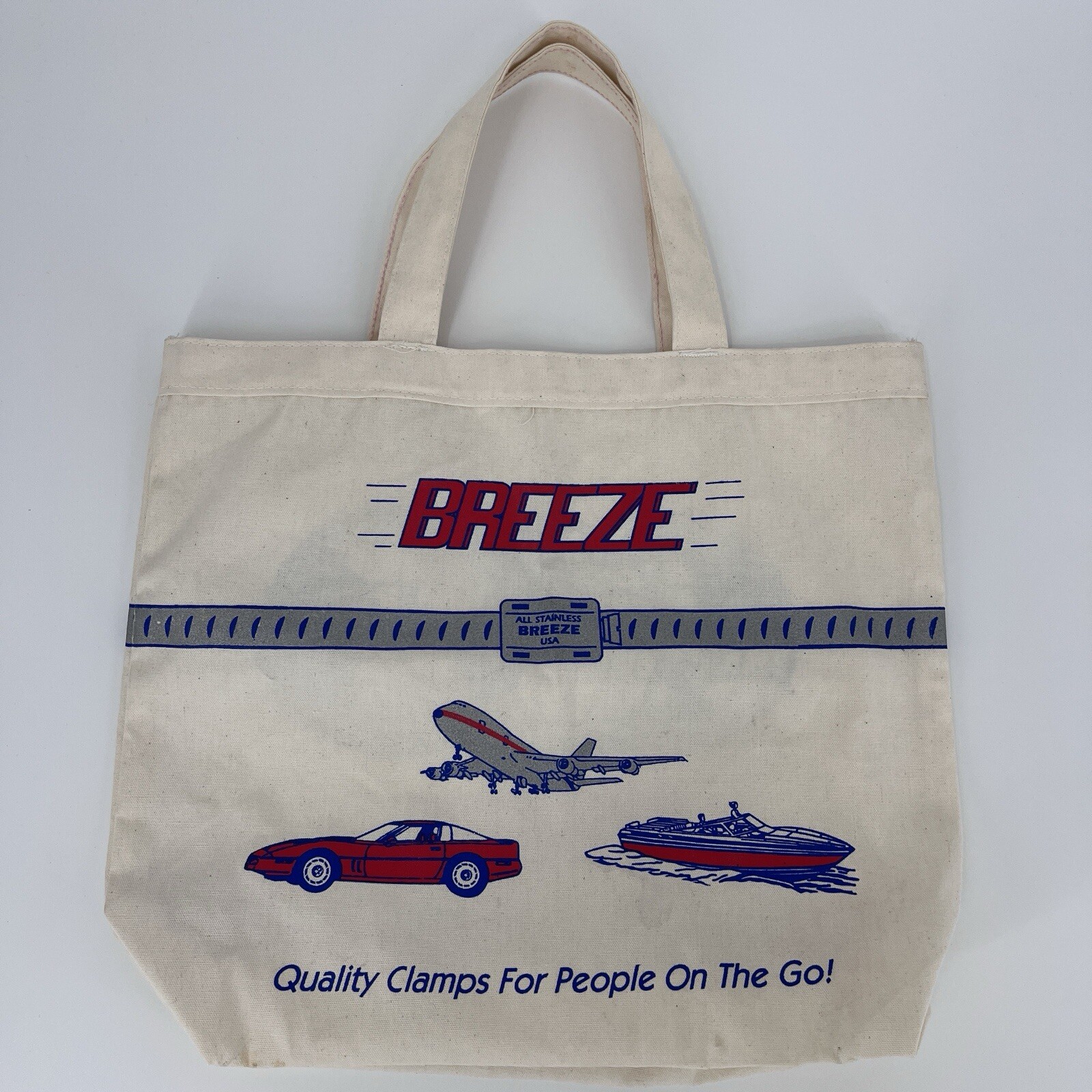 Vintage 80s 90s Breeze Stainless Steel Tote Canvas Book Bag – Corvette