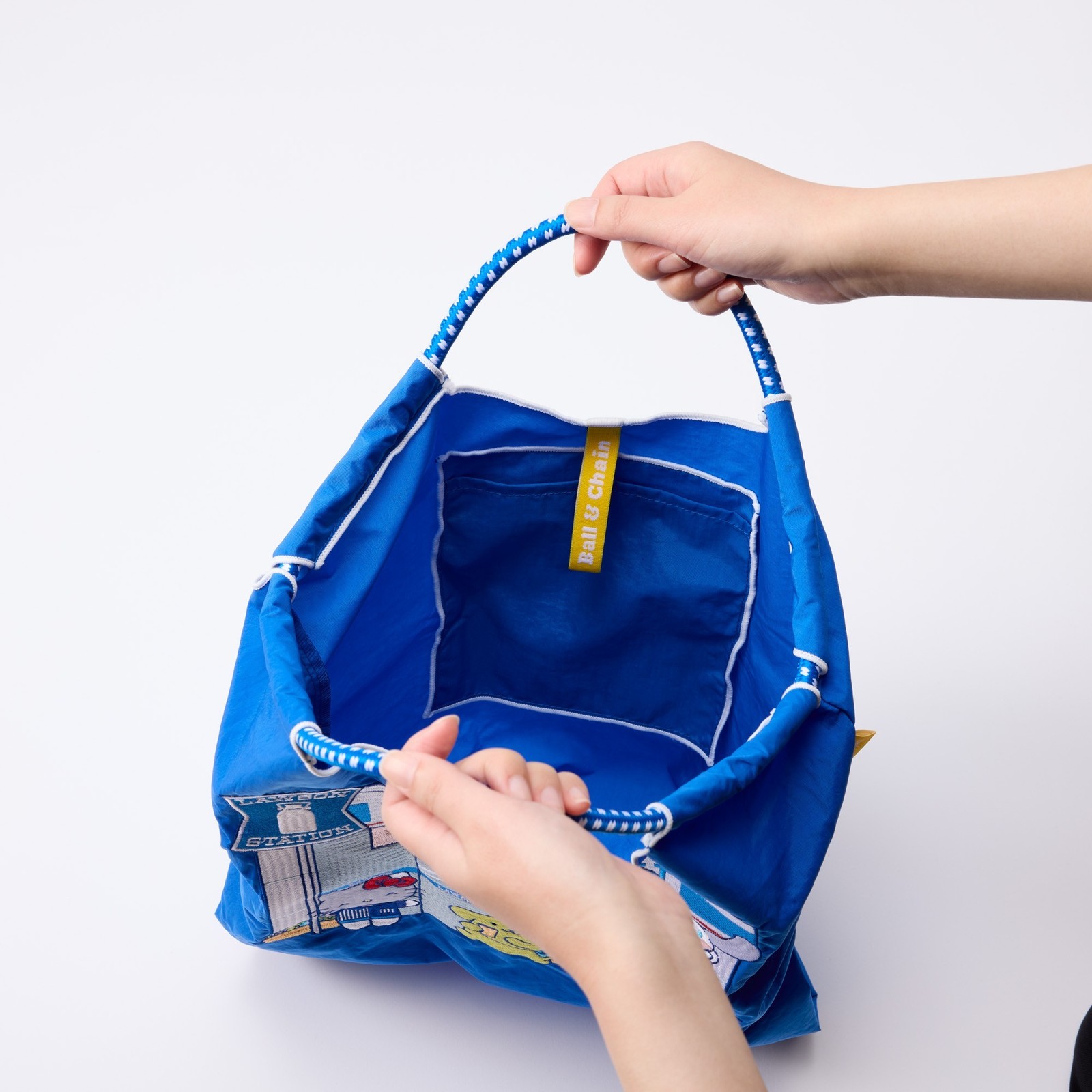 [US Tax Paid] Ball&Chain Lawson Sanrio 50th Embroidered Tote Bag Blue NEW