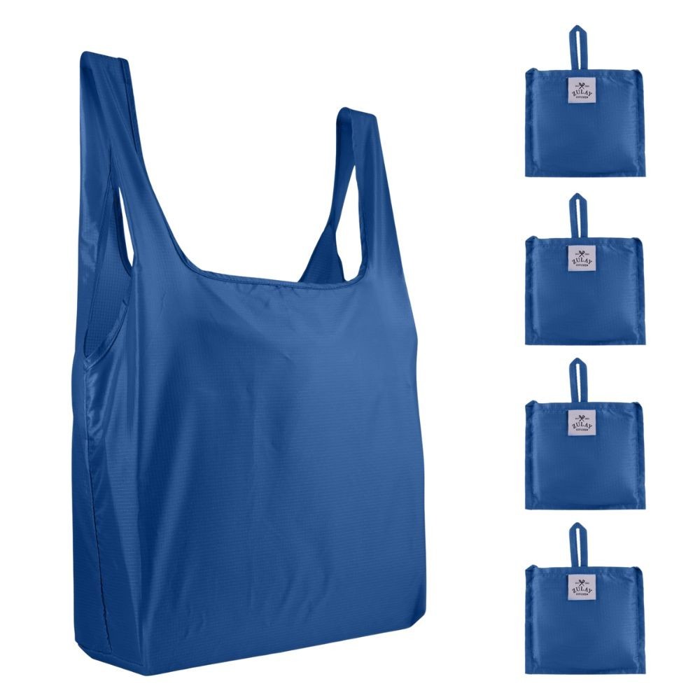 Zulay Kitchen 5 Pack 50 Pound Reusable Grocery Bags -Large Foldable Reusable Bag