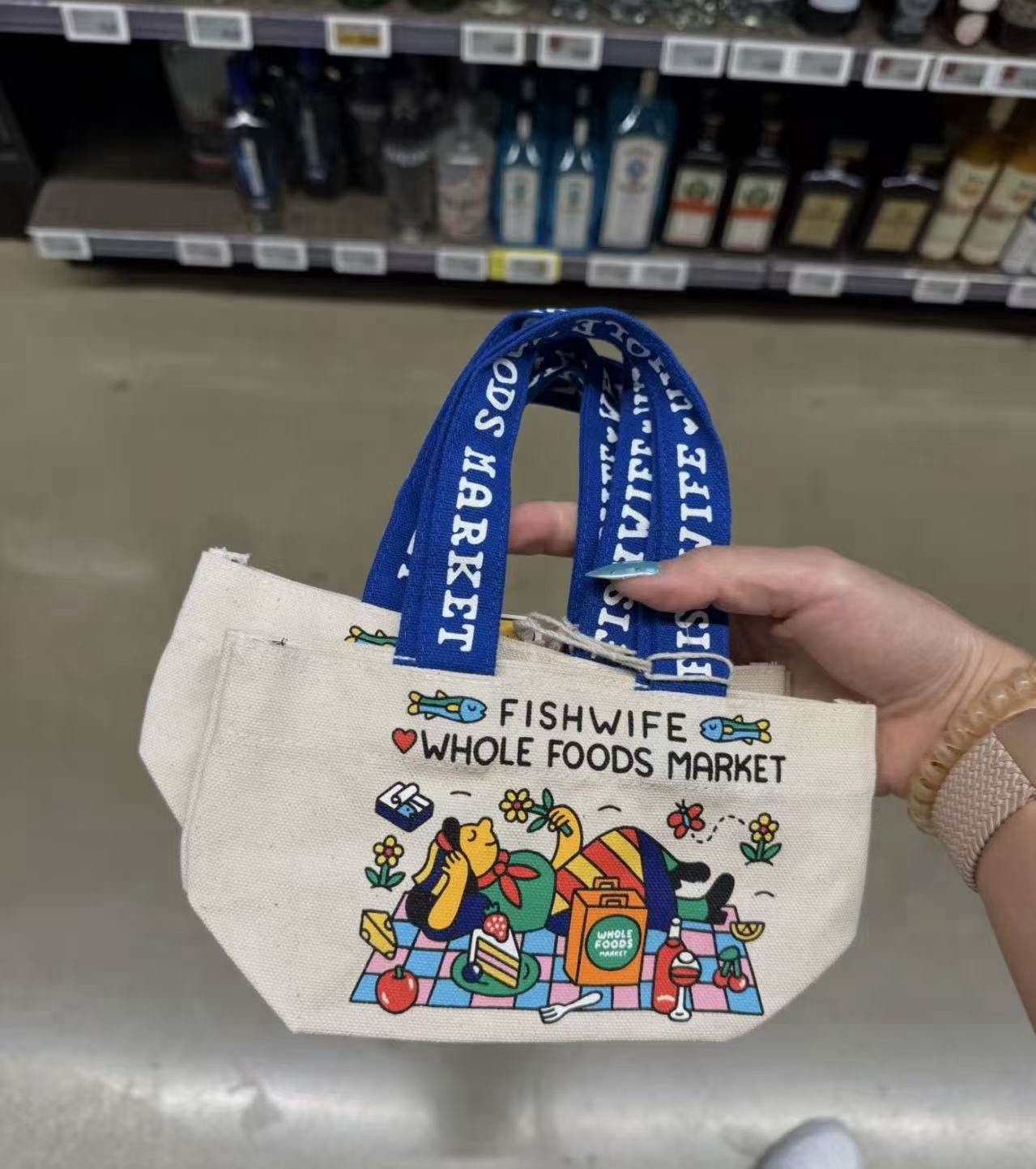 Whole Foods Market x Fishwife Canvas Mini Tote Bag Limited Edition Reusable New