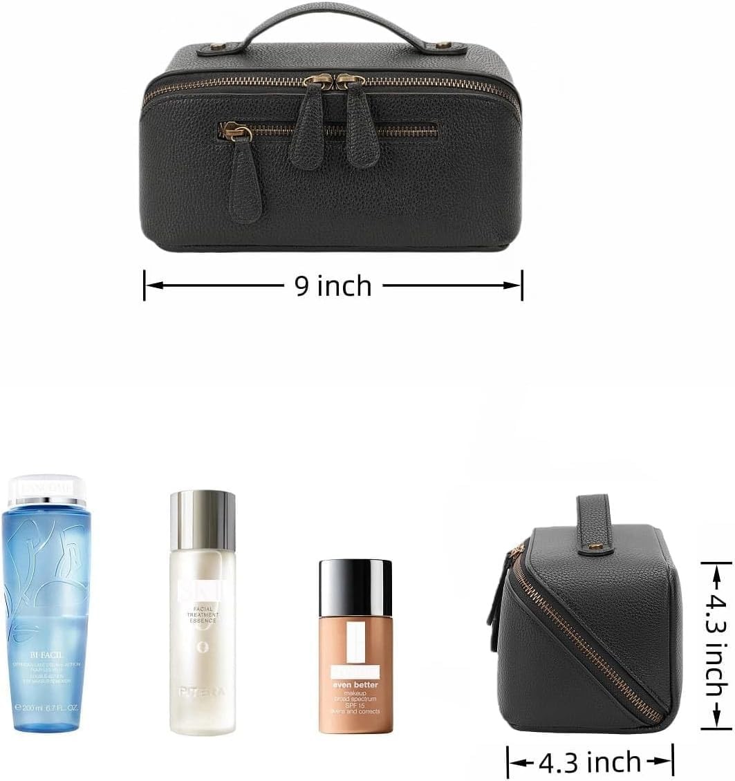 Divvia Travel Makeup Bag Cosmetic Pouch Water Resistant 2L, Upgraded black