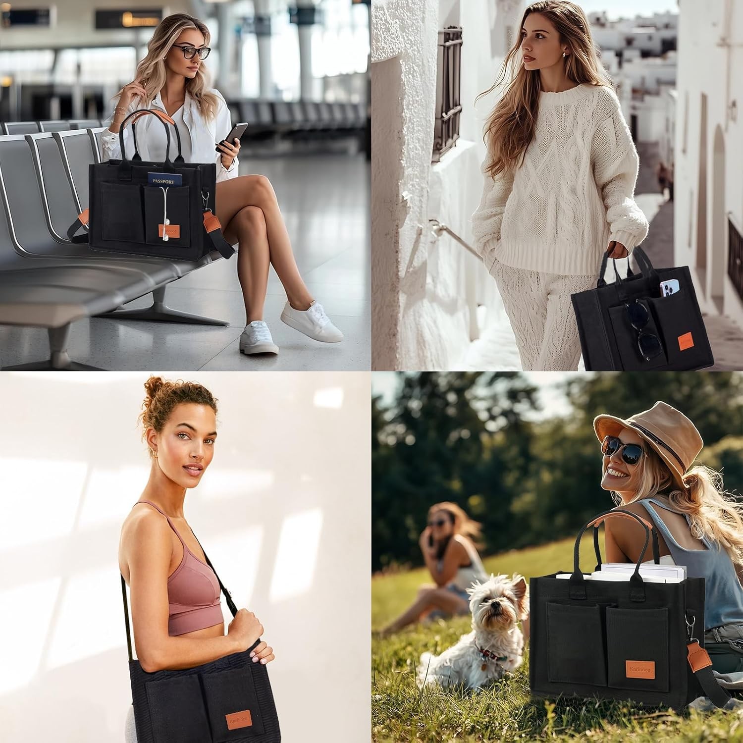 Canvas Tote Bag for Women, Lar Work Crossbody Handbag Bible Lap Bag