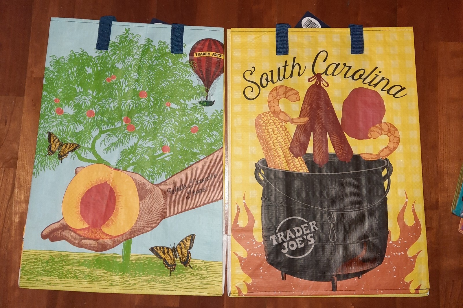 ****U Pick Trader Joes Reusable Eco Shopping Grocery Tote Bag Nwt Nocturne Corn