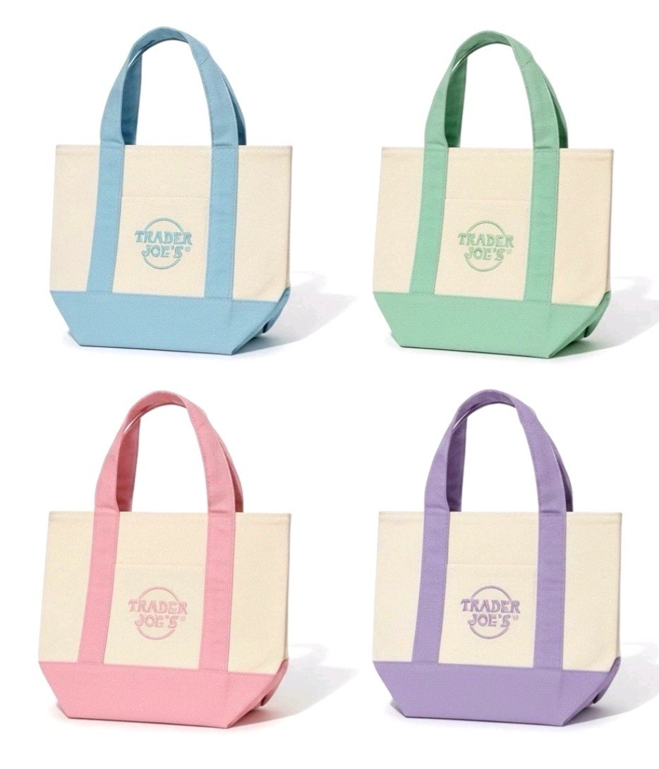 Trader Joe’s Mini Pastel Canvas Shopping Bags Set of 4
