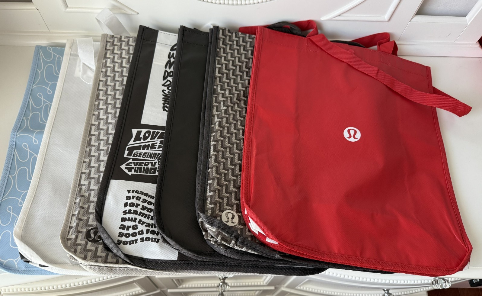 Lululemon Reusable Shopping Gift Bag Yoga Logo Large Tote Lot 3 /any combination