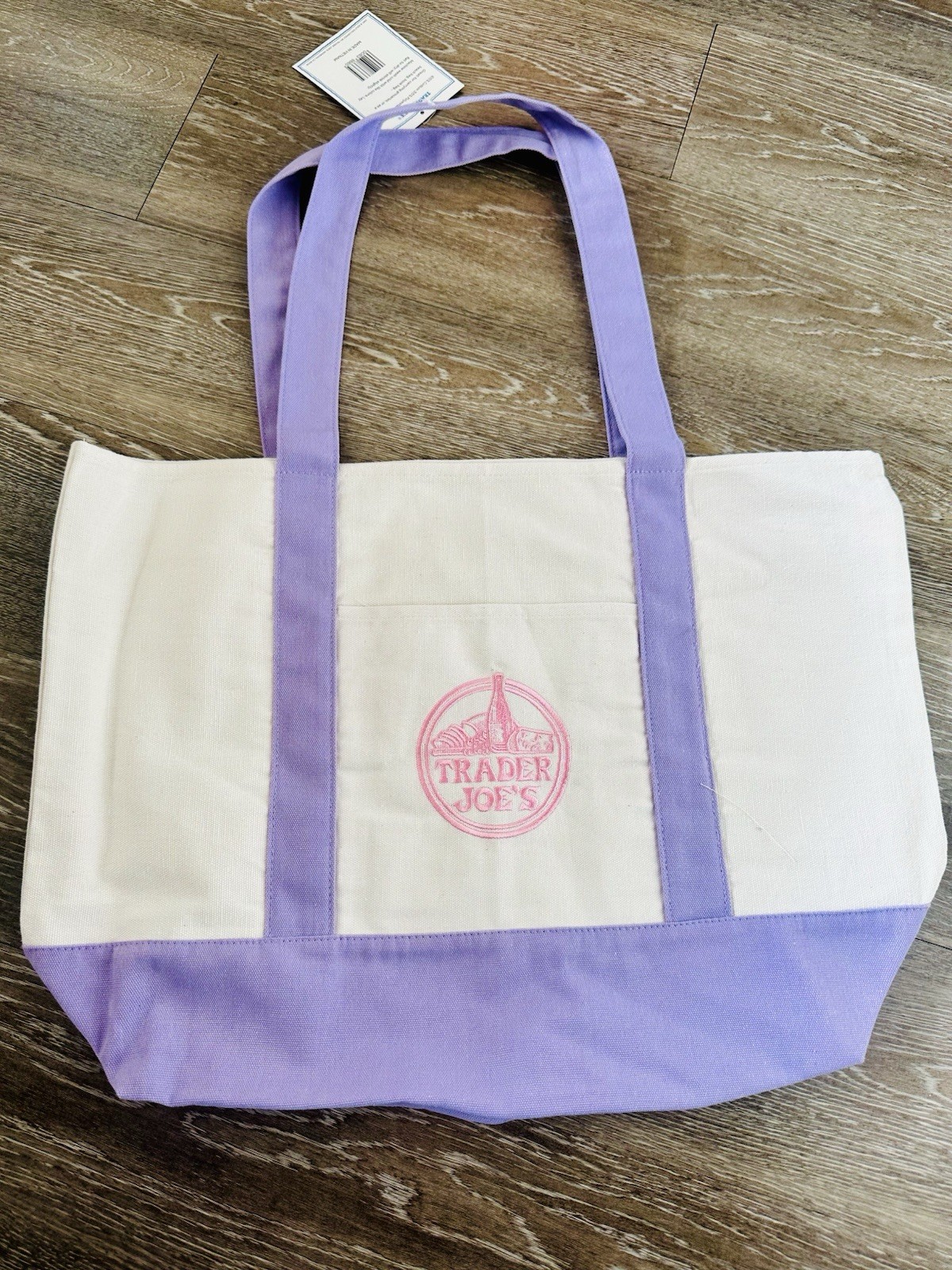 Trader Joe’s Large Lavender Canvas Tote Bag Spring 2026 NWT