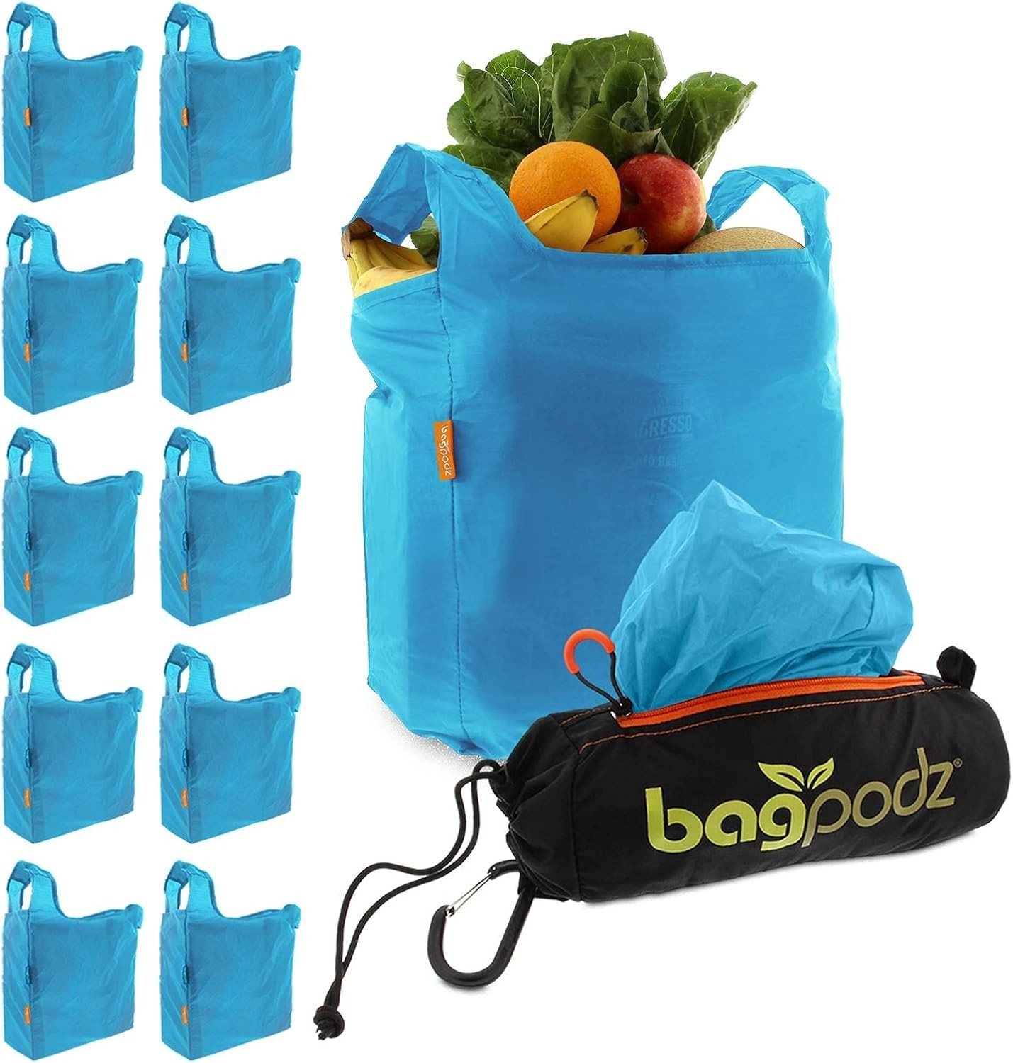 Sturdy Reusable Grocery Bags Foldable and Washable – Made From RipStop Nylon Hol