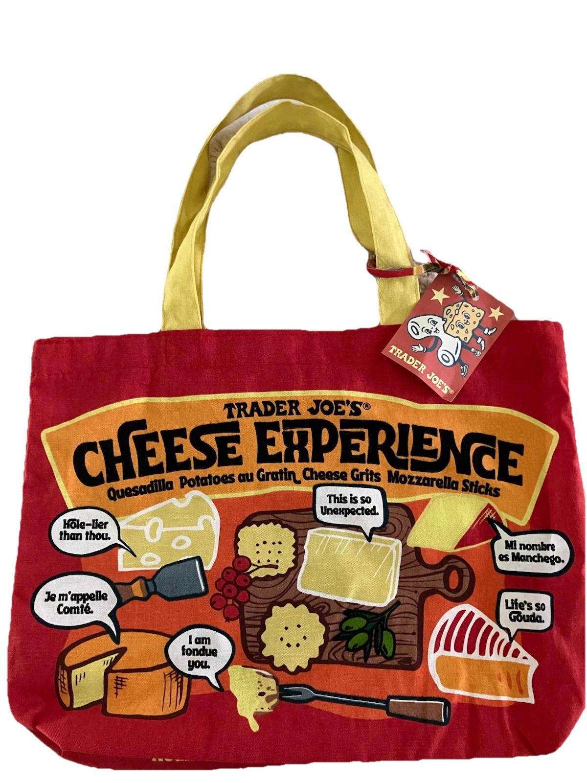 Trader Joe’s Cheese Adventures/Cheese Experience Canvas Tote Bag NWT Hvy Cotton