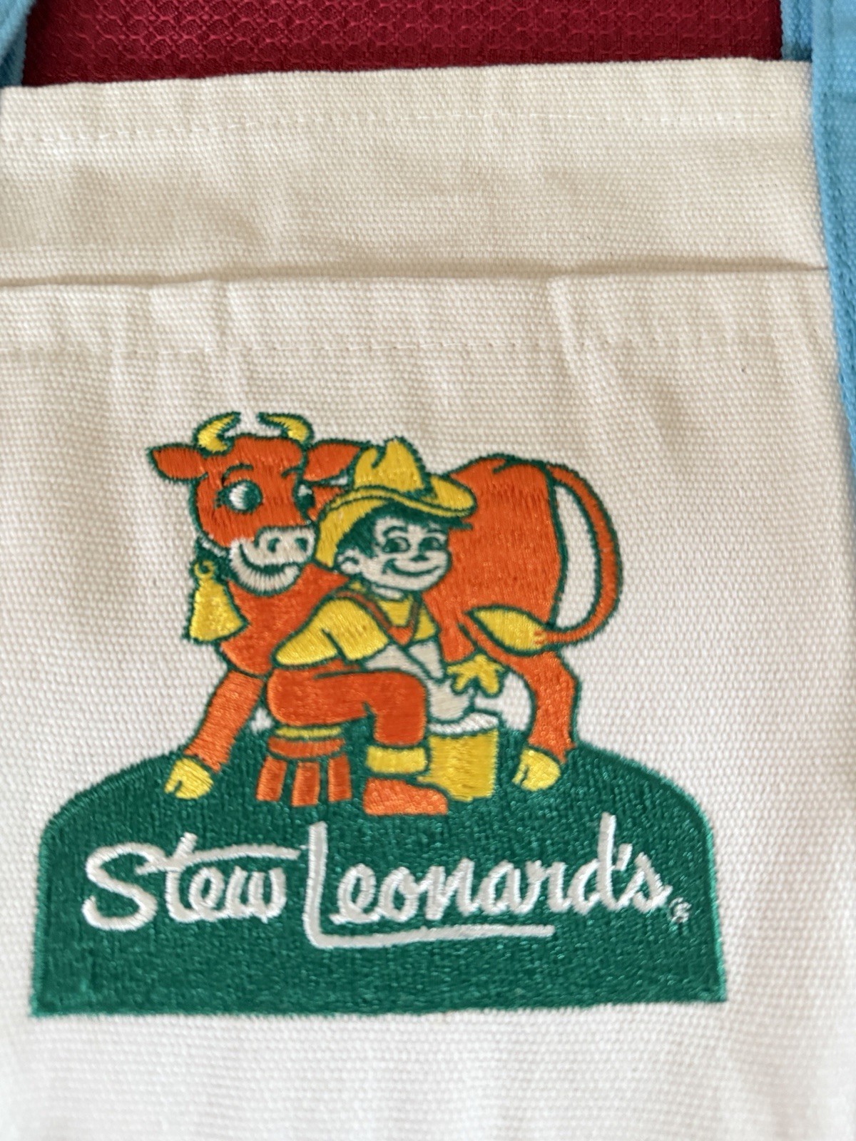 Stew Leonards Limited Edition Mini Canvas Tote Bag 2026 Light Blue Embroidered