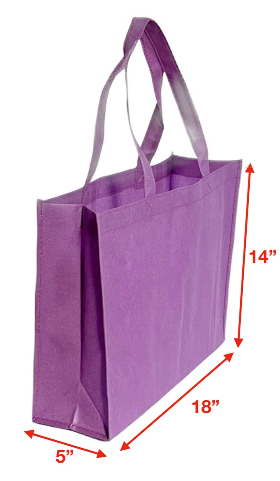 Purple Non-Woven Shopping Tote Bags Reusable Recyclable Gift Promo Bag 10 Pack