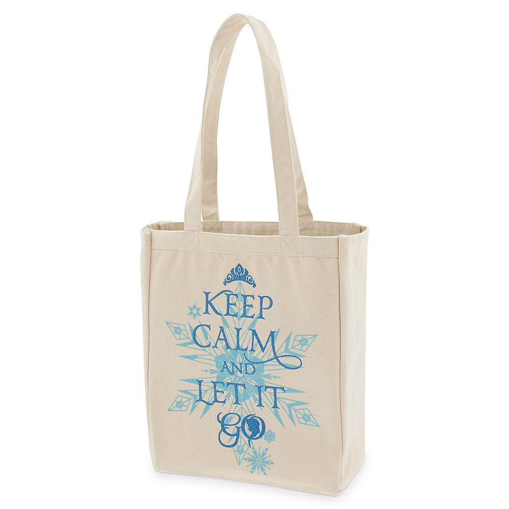 Disney Store Frozen ELSA KEEP CALM & LET IT GO Canvas Reusable Shopping Tote Bag