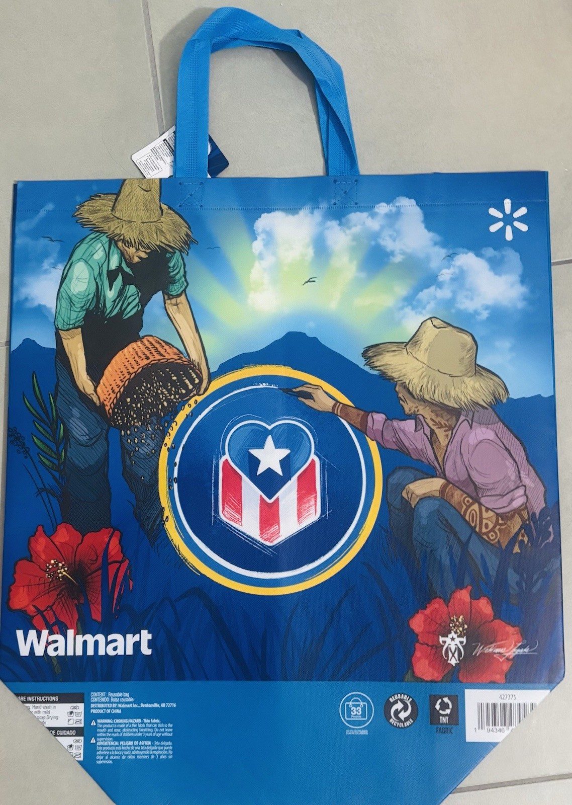 Walmart Puerto Rico Reusable Bag. PR Flag. Grocery Bag. NWT.