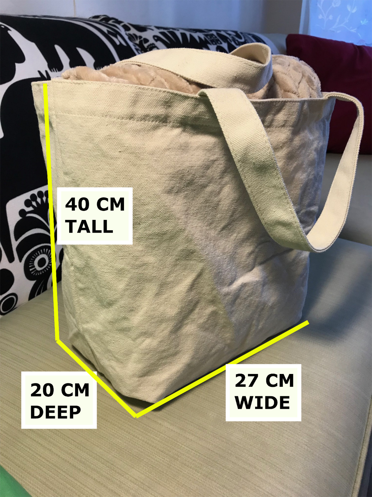 Heavy Duty Canvas Shopping Bags Natural Color Undyed Super Durable (2 Pack)