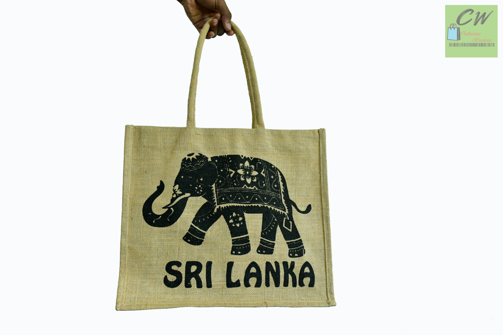 JUTE REUSABLE SHOPPING BAG TRADITIONAL SRI LANKAN ECO FRIENDLY HANDMADE 100%