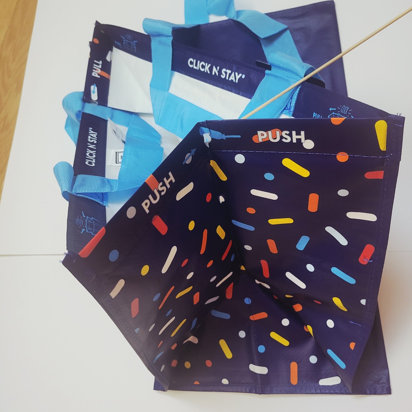 ALDI 50th Anniversary Reusable Tote Bag Click N Stay Limited Edition Blue NWT