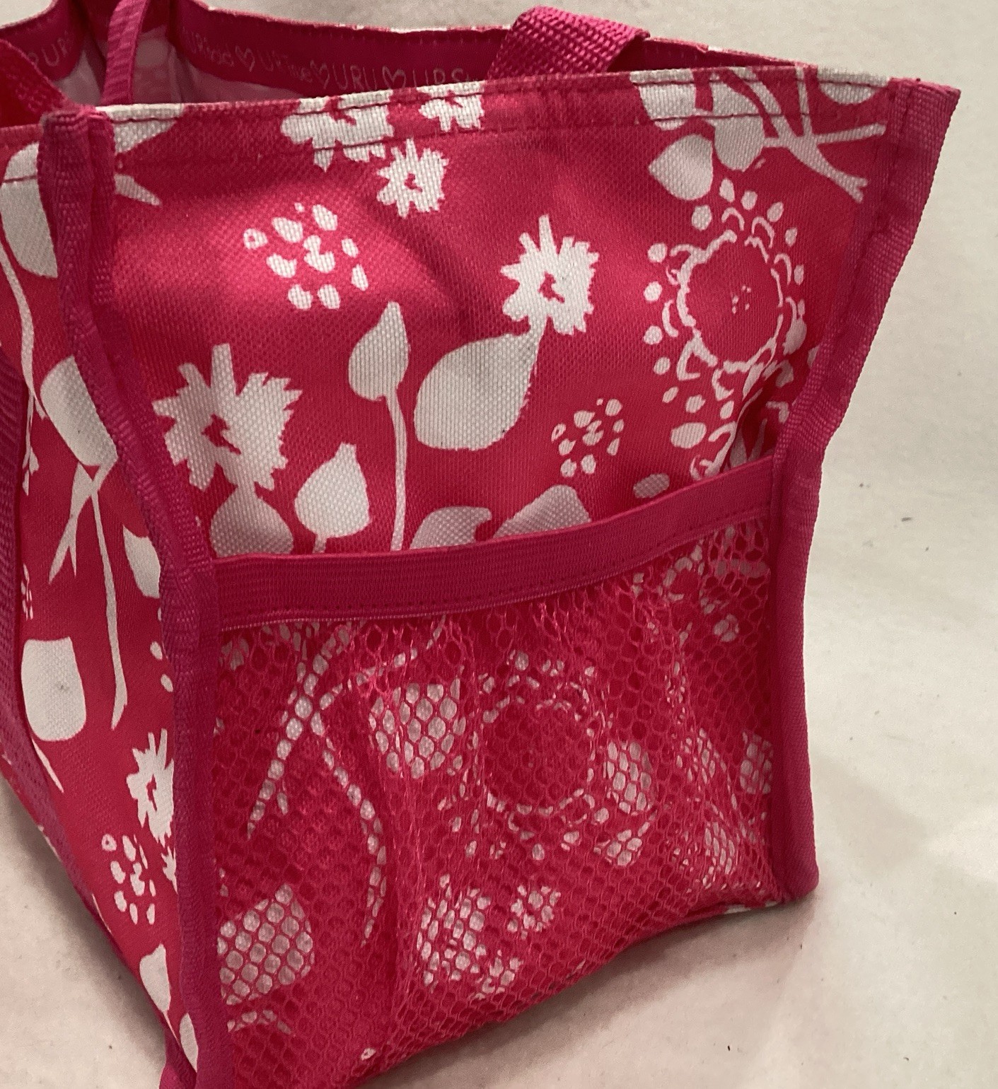 Thirty One Keep It Caddy – URU Pink Floral Brushstrokes 13×8 Tote W/Pockets