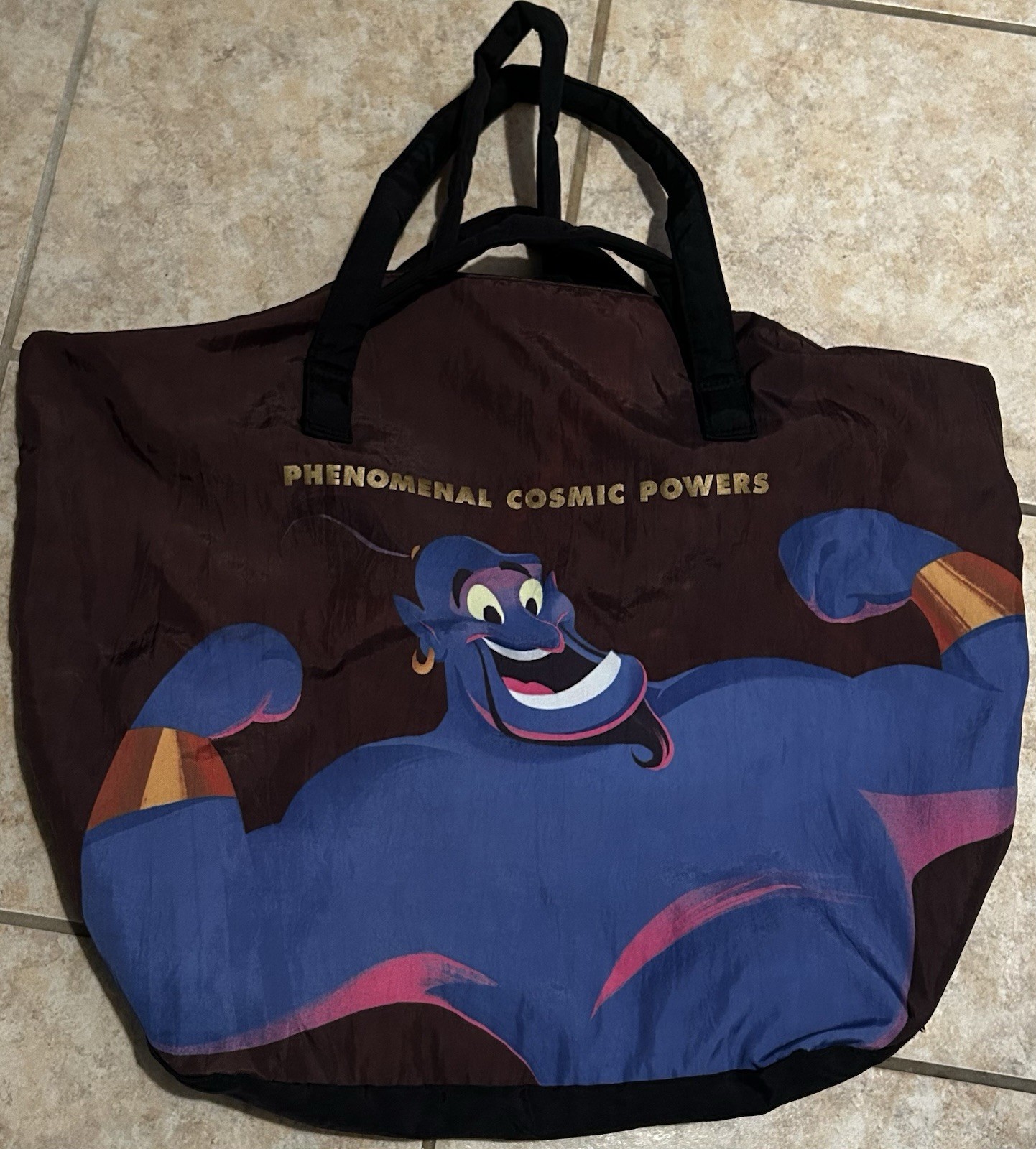 Oh My Disney Genie Aladdin Reusable Shopping Bag Polyester with Zippered Pouch