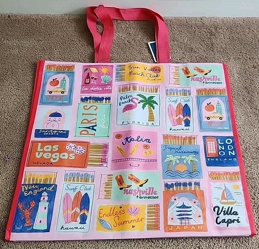 Marshalls – Beautiful Travel Matchbooks/Boxes – Large Reusable Shopping Tote Bag