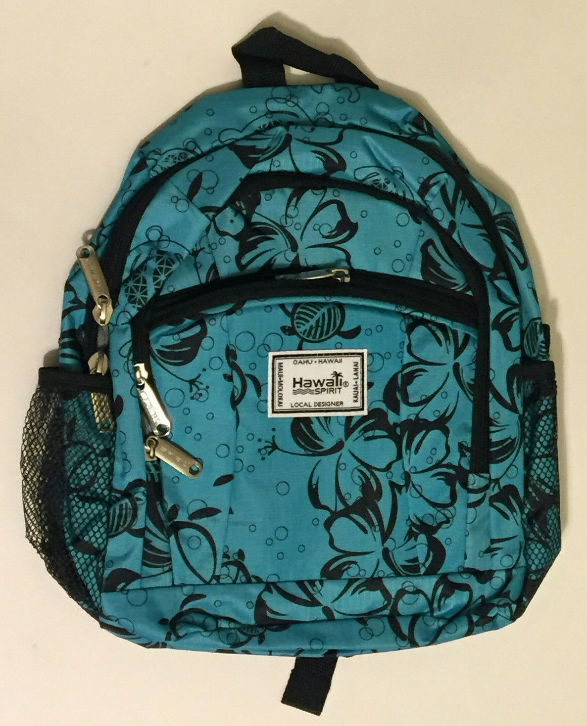 Hawaii Spirit Backpack Hawaiian Print Teal/black iPads Travel Beach Shopping7045