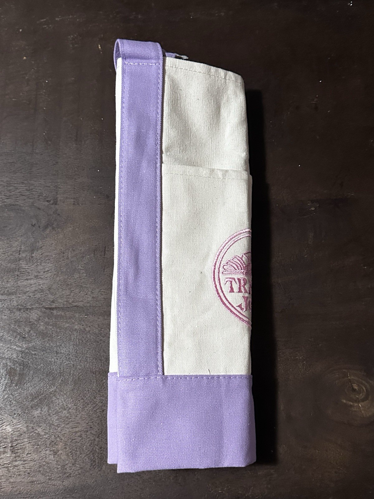 Trader Joe’s Foldable Canvas Reusable Shopping Bag Purple White
