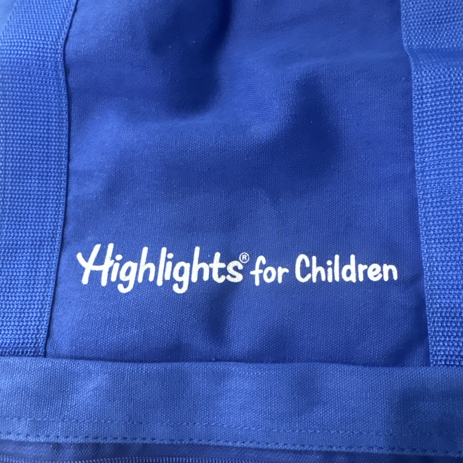 Vintage Highlights For Children Large Blue Tote Bag Lunch Box 20 X 16 Teacher