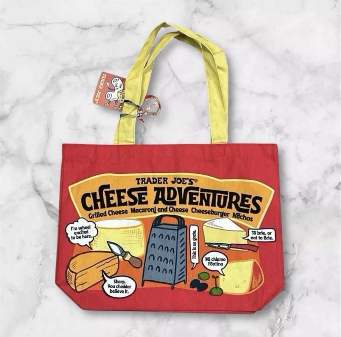 Combo of Trader Joe’s Large Lavender Tote + Cheese Tote Bag