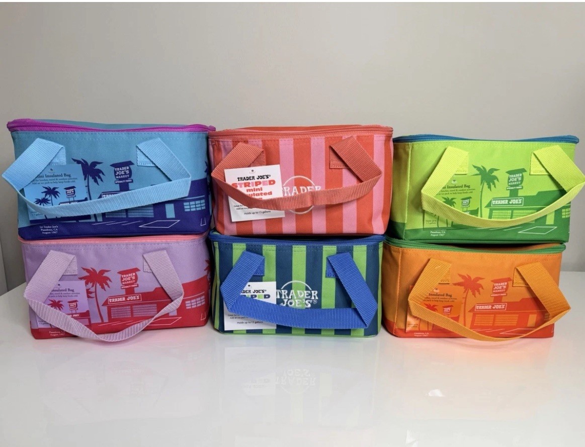 Trader Joes mini Insulated Bags New Summer Colors 6 Pack!