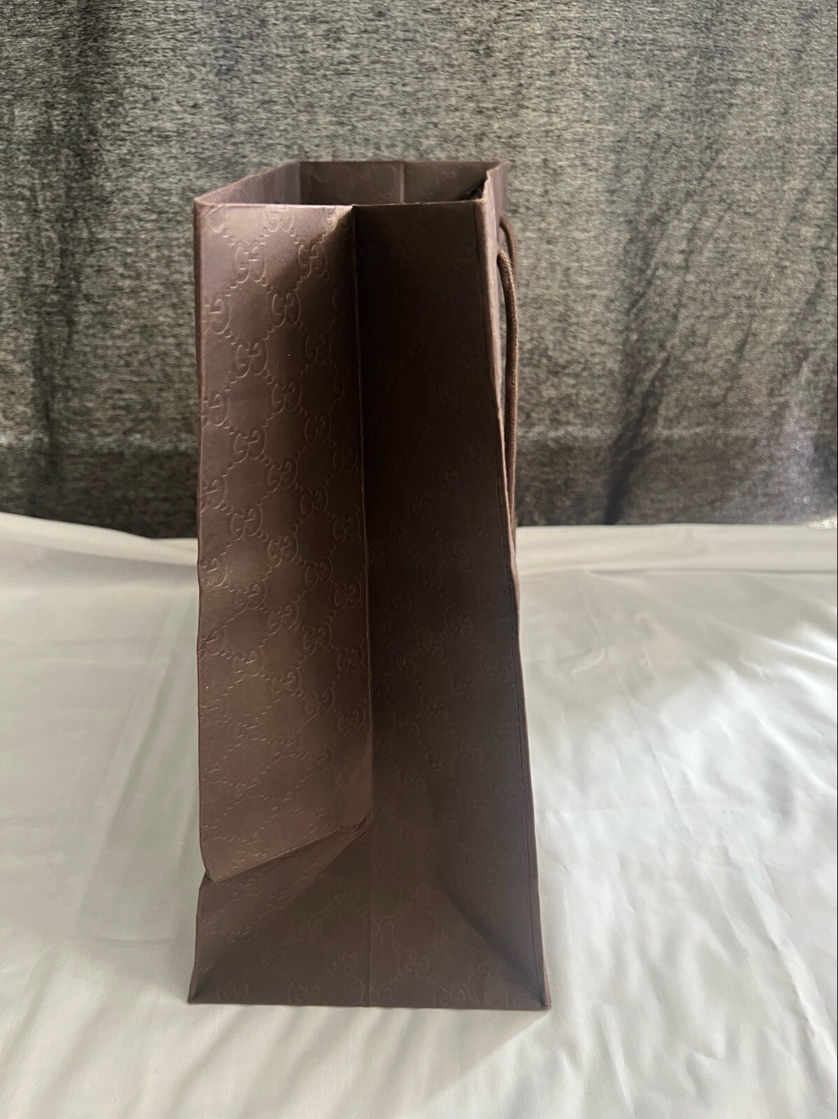 Gucci Paper Reusable Shopping Bag Rope Handle Brown 14″ x 19″ x 6.6″