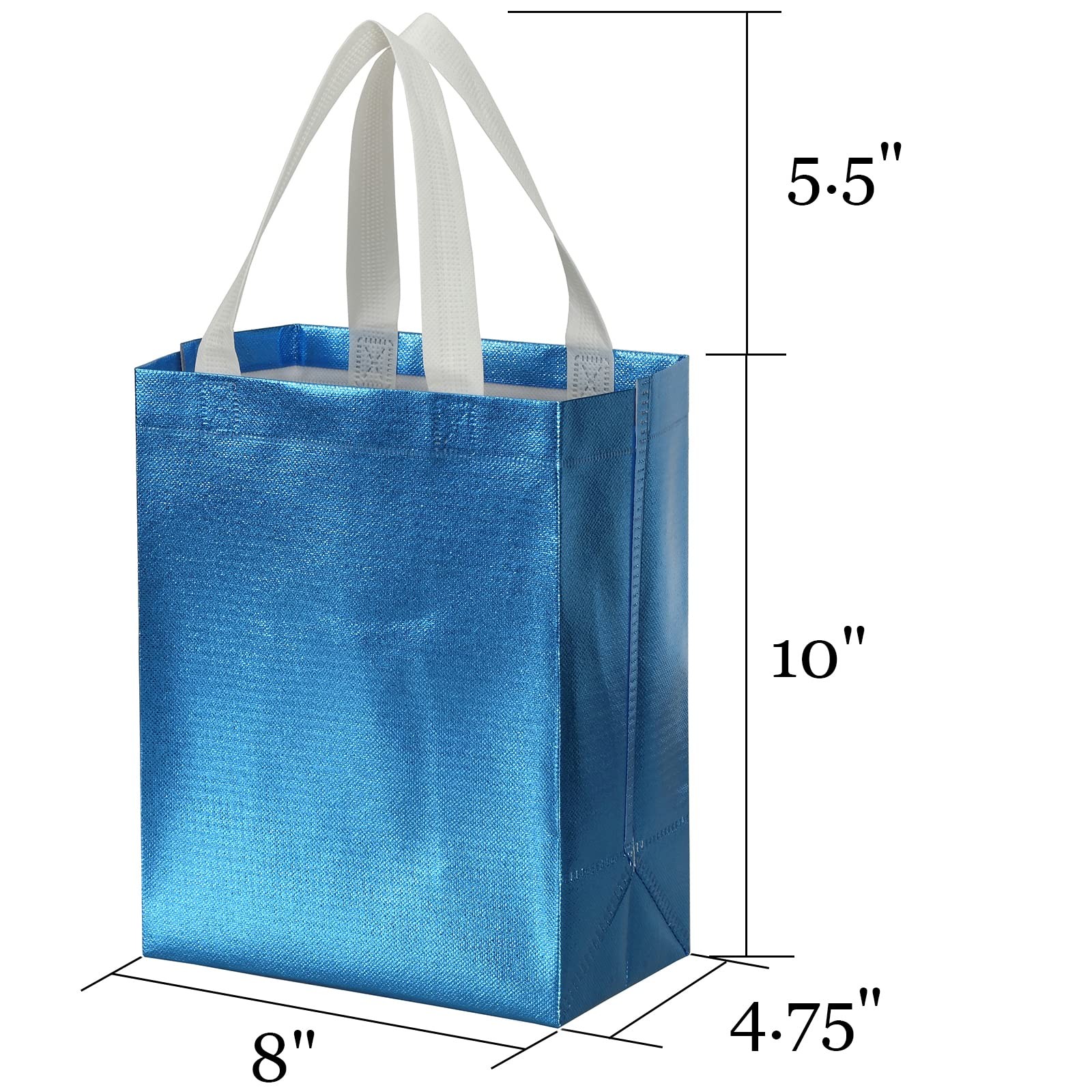 40-Pack 10×8 Inch Glossy Reusable Grocery Bags Shopping Tote Bag with Handle