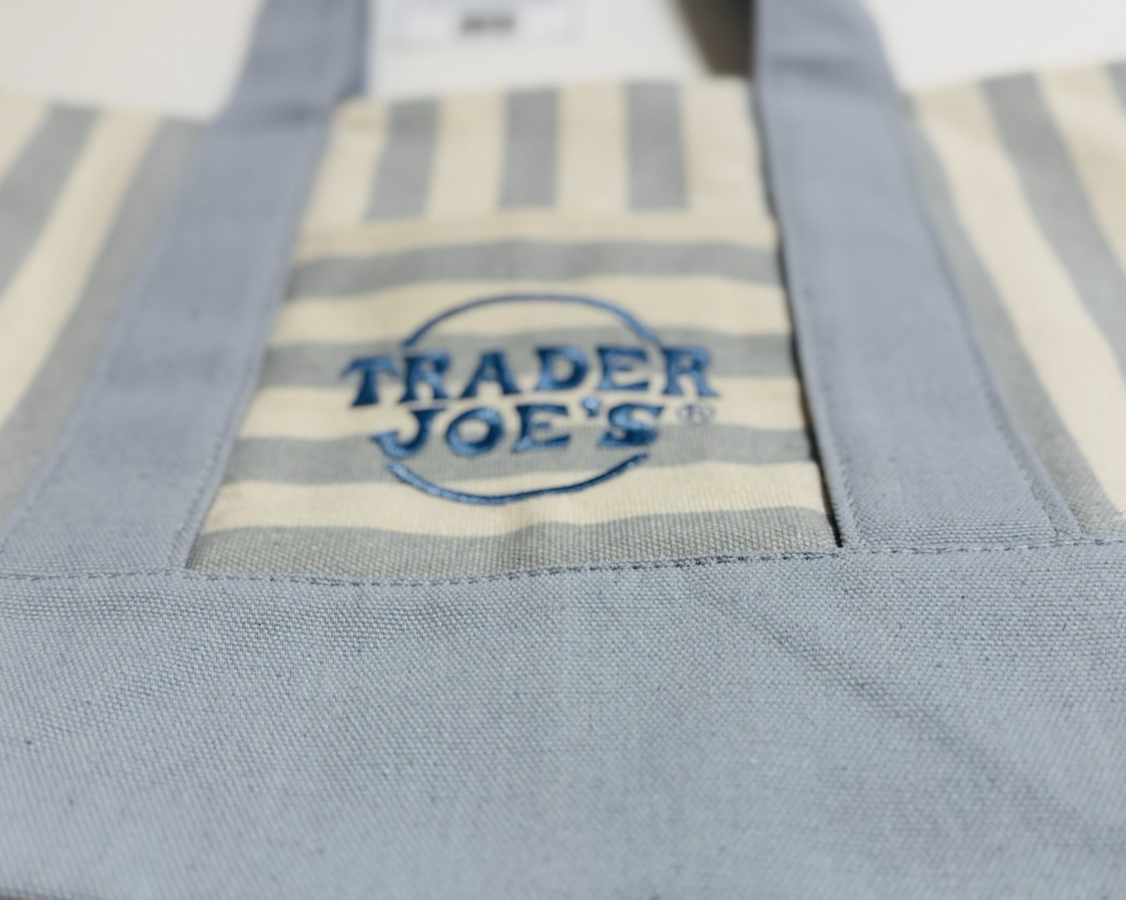 Authentic Trader Joe’s Mini Tote Bag Stripe Canvas Limited Edition Summer 2026