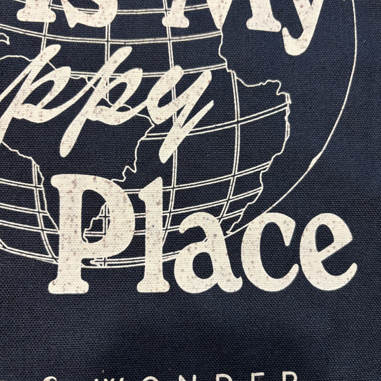 Alice & Wonder tote bag Chicago is My Happy Place cloth fabric resusable blue