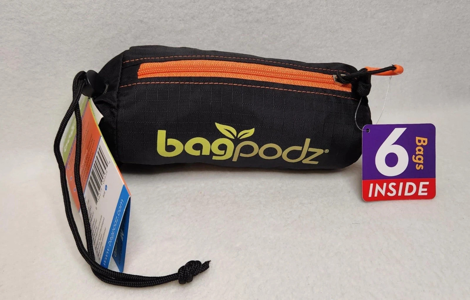 BagPodz 6 Shopping Bags Inside a Compact Pod with carabiner Clip