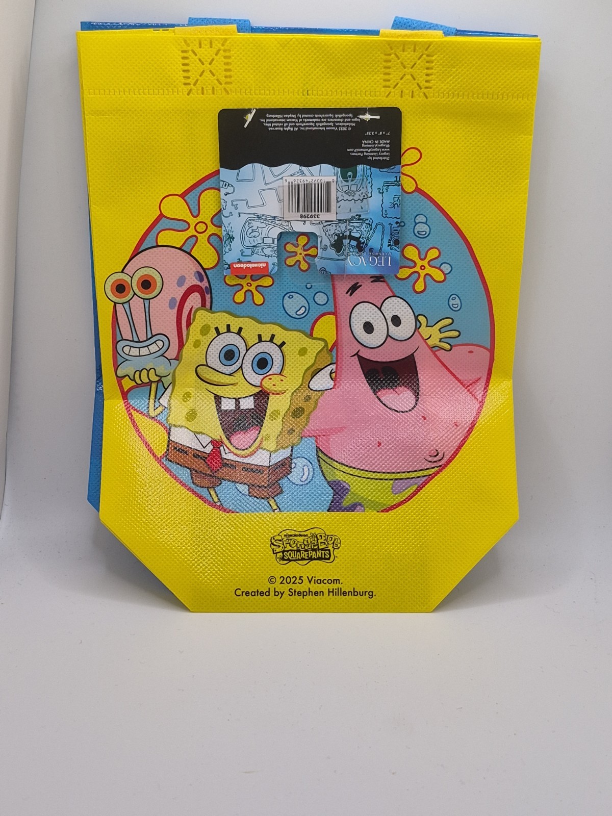 Spongebob Squarepants 2 Pack Mini Reusable Blue Gift Bags with Handles NEW!