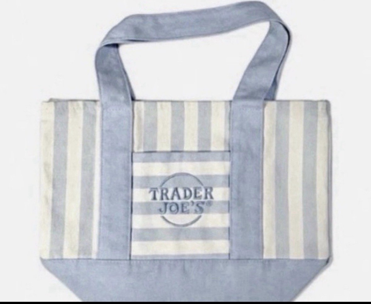 Trader Joe’s Mini Pastel Stripe Canvas Tote Bag Limited Edition 2026 Set Of 4