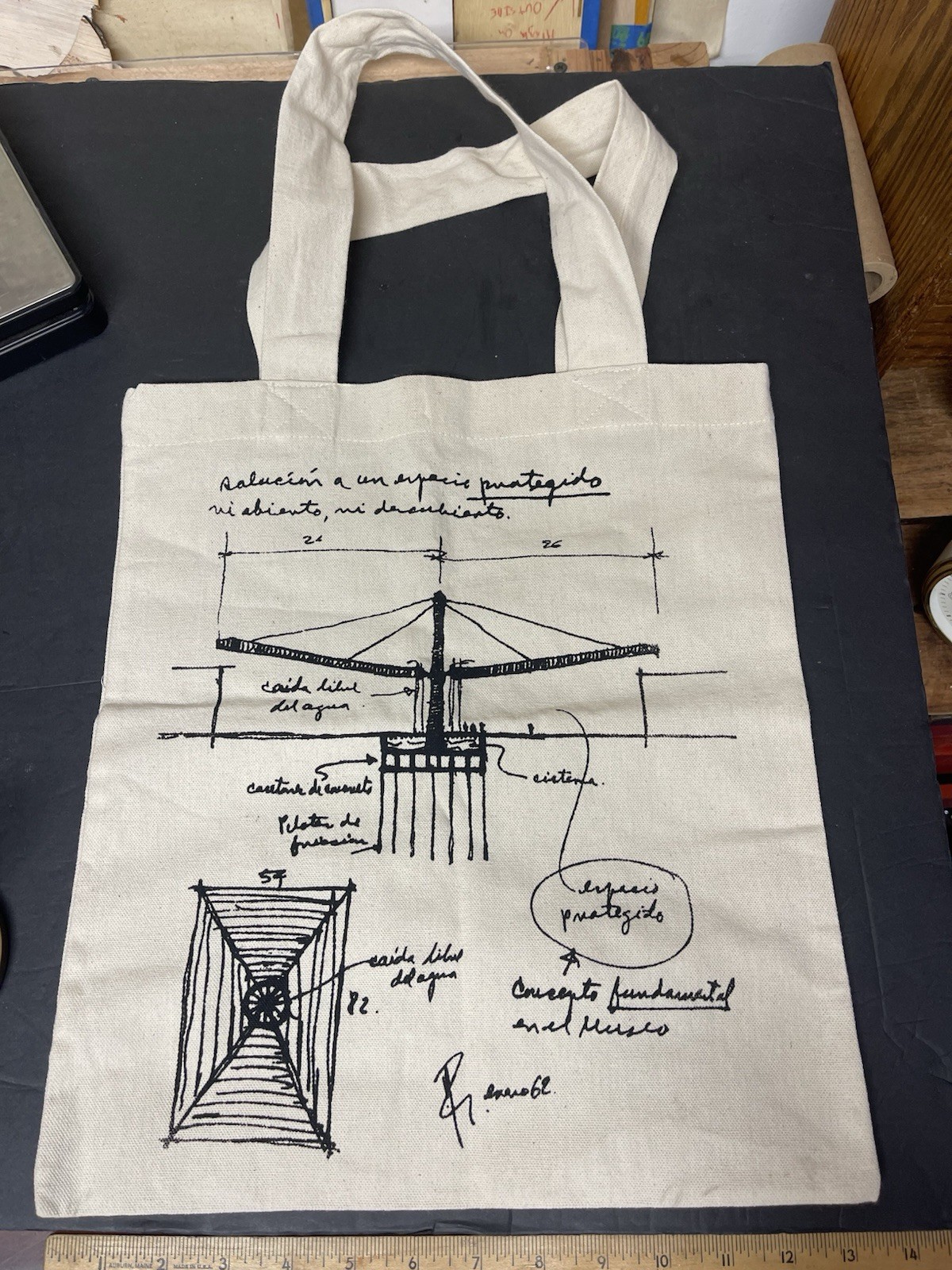 NATIONAL MUSEUM OF ANTHROPOLOGY MEXICO CITY Tote Bag Reusable P. Ramírez Vázquez