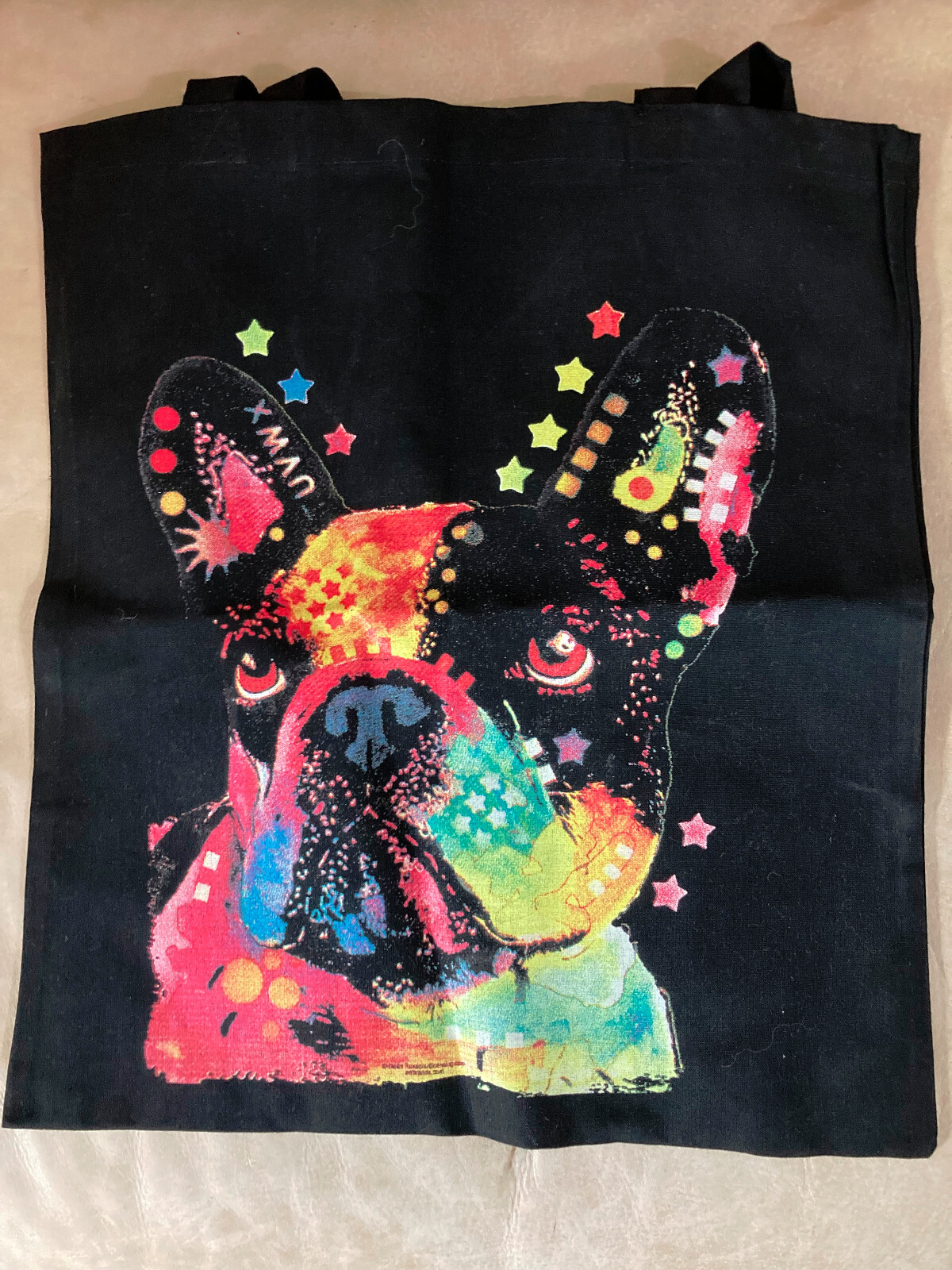 2 Funny Shopping Bags French Bulldog 37X42Cm Multicolored French Bully