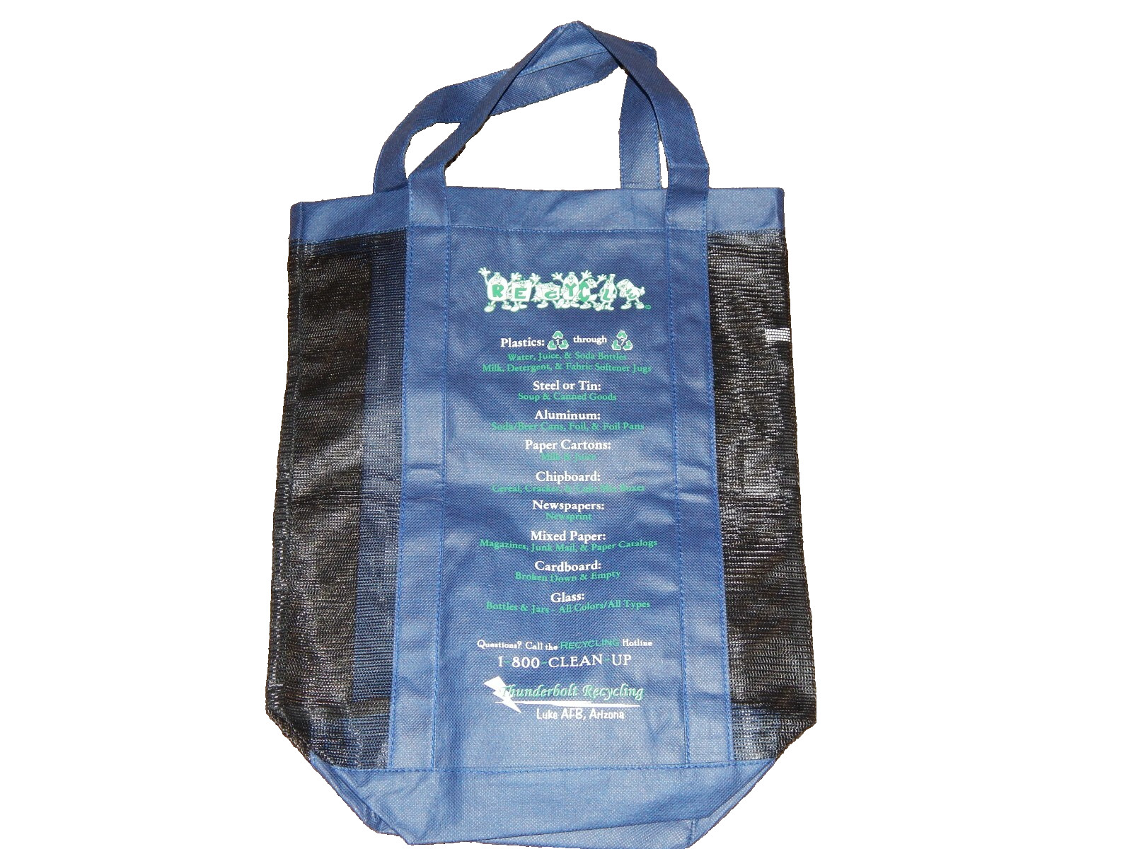 THUNDERBOLT RECYCLING LUKE AFB ARIZONA MESH REUSABLE ECO GROCERY BAG TOTE NEW