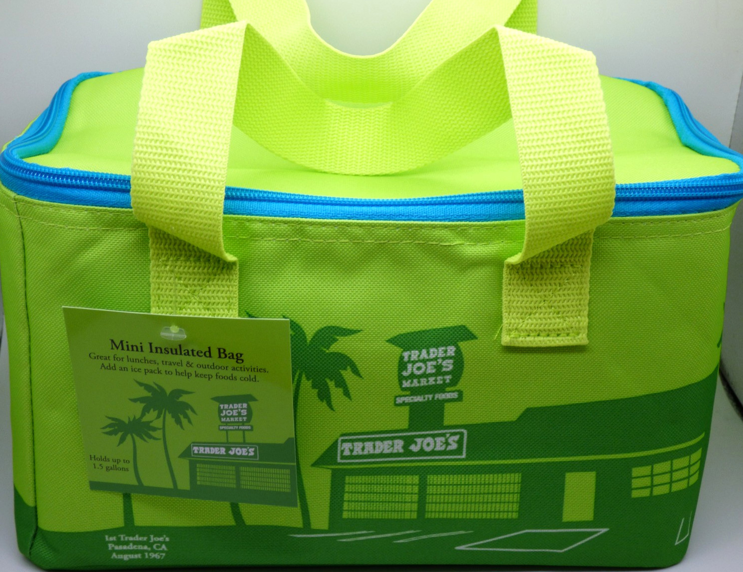 Trader Joe’s – Mini Insulated Bag – Green/Blue – 10″ x 6″ x 6″ – 1.5 gal