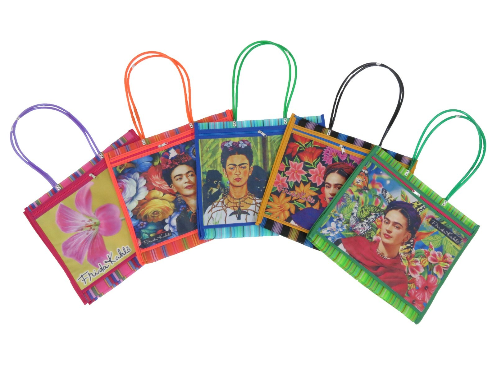 Assorted 5 PACK Mexican Frida Kahlo ASA Fina Bag 15″ x 14″ (Random)