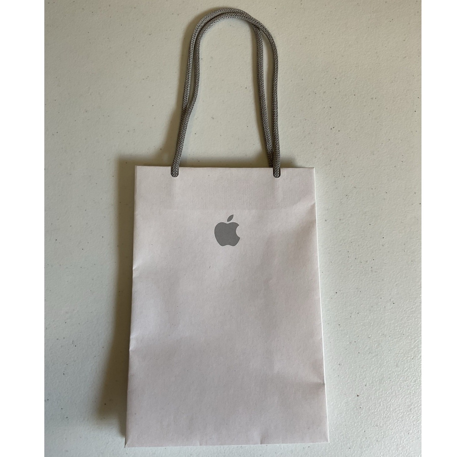 Apple Store Shopping Bag Small White Gift Bag Gray Rope Handles 8.75 × 6 × 3.2in