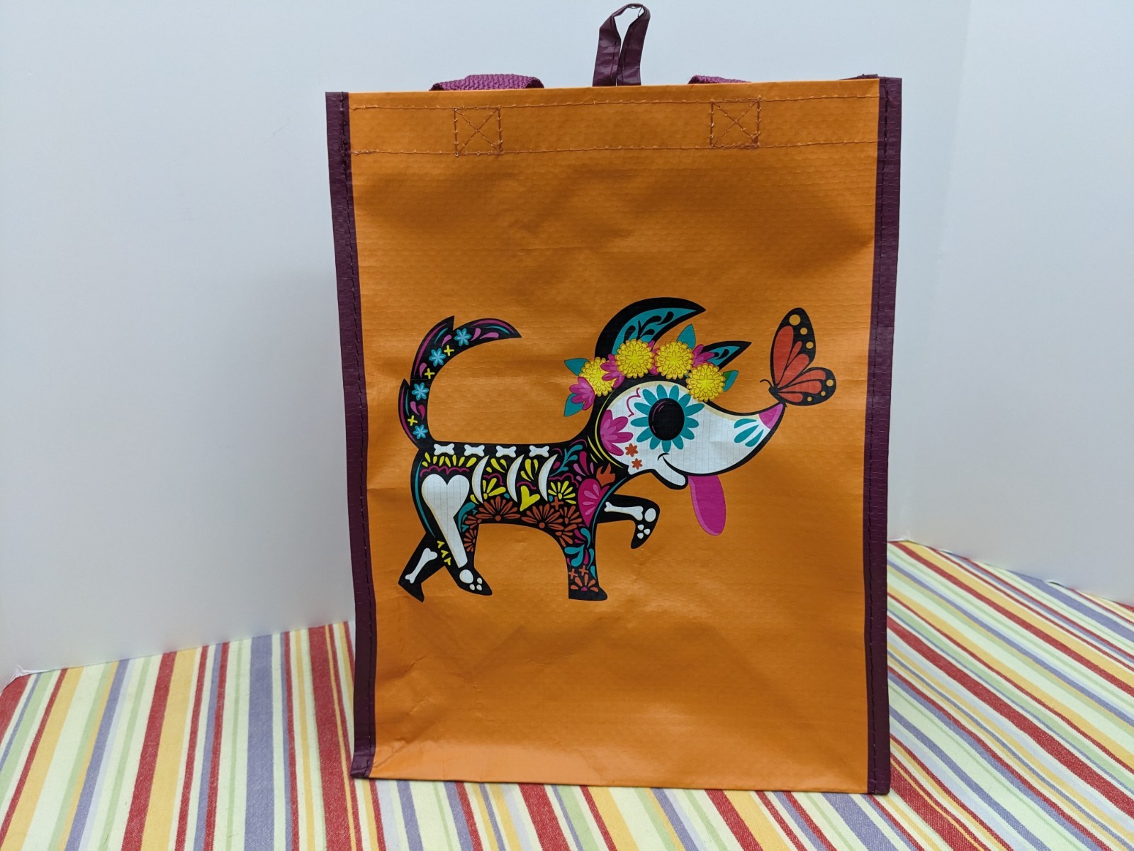 NWT HEB Reusable Tote Bag 10 X 13 Dia De Los Muertos Gato Perro